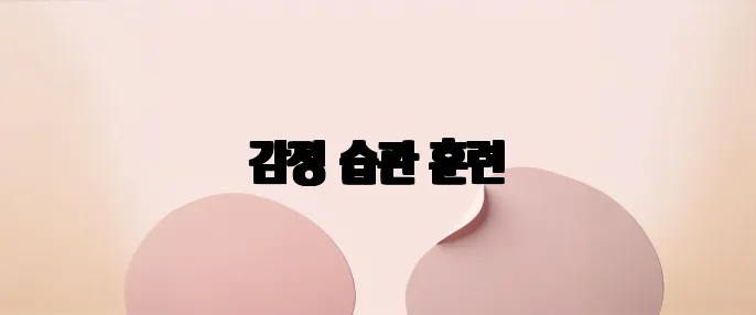 감정 습관 훈련