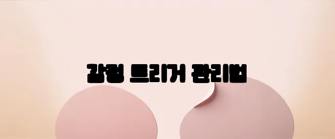 감정 트리거 관리법