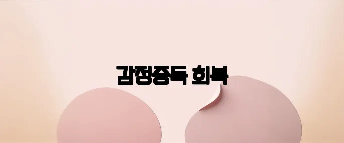 감정중독 회복