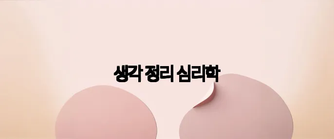 생각 정리 심리학